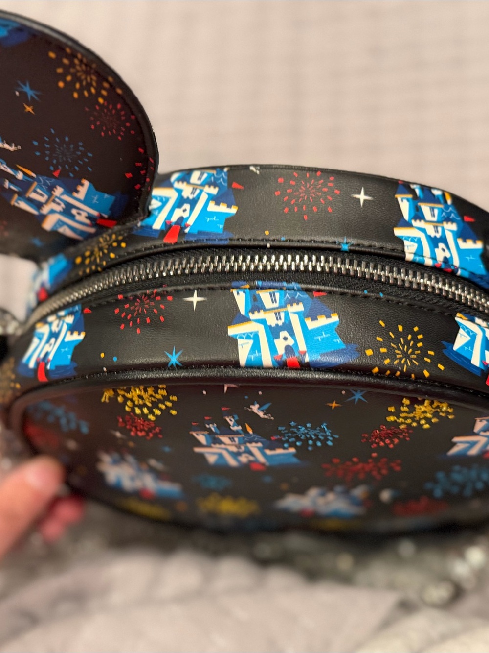 Loungefly Black Castle & Fireworks crossbody - Picture 7 of 11